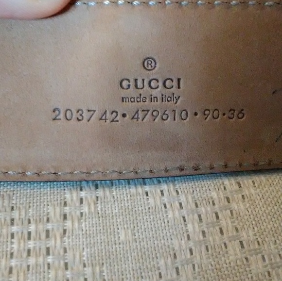 *SOLD* Gucci Monogram Canvas and Leather Belt - Picture 2 of 5